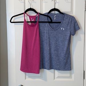 2 x workout tops (under armour & old navy)